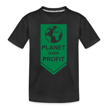 Planète sur le devis de profit - T-shirt bio Premium Enfant - noir - Devant