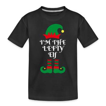 I'M THE LEFTY ELF, Christmas Santas Little Helper - Kids' Premium Organic T-Shirt - black - Front