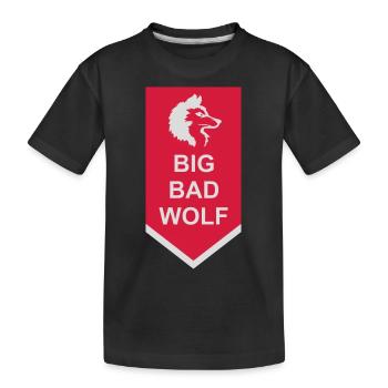 big bad wolf quote - Kids' Premium Organic T-Shirt - black - Front