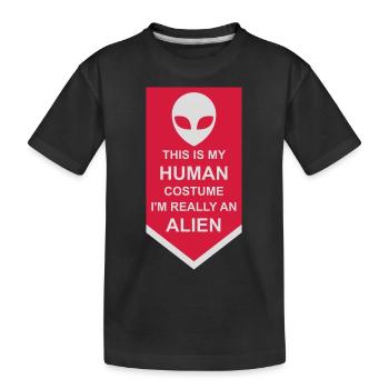 Citation extraterrestre de costume humain - T-shirt bio Premium Enfant - noir - Devant