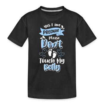 Baby bump mom baby sayings - Kids' Premium Organic T-Shirt - black - Front