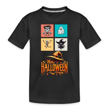 Dance of halloween: A Colorful Ensemble - Kids' Premium Organic T-Shirt - black - Front
