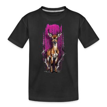 Merveille innocente : Bébé cerf tacheté - T-shirt bio Premium Enfant - noir - Devant