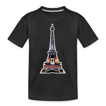 Eiffel tower #19 - Kids' Premium Organic T-Shirt - black - Front