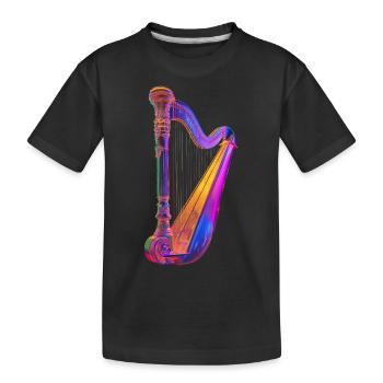 Harfe - Kinder Premium Bio T-Shirt - Schwarz - Vorne