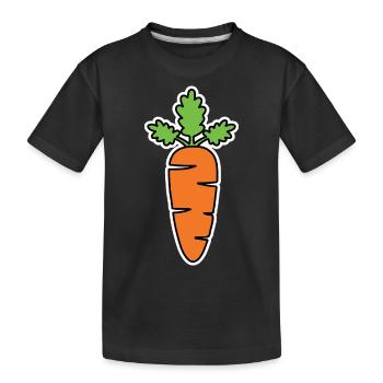 Gemüse Kostüm Karneval Mohrrübe Verkleidung Möhre - Kinder Premium Bio T-Shirt - Schwarz - Vorne