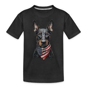 Dobermann - Kinder Premium Bio T-Shirt - Schwarz - Vorne