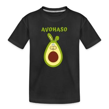 Avocado Laughter Alarm Cartoon Print - Kids' Premium Organic T-Shirt - black - Front