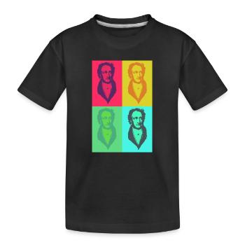Goethe PopArt Four-Colour - Kids' Premium Organic T-Shirt - black - Front