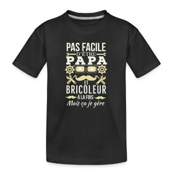 Papa Bricoleur - T-shirt bio Premium Enfant - noir - Devant