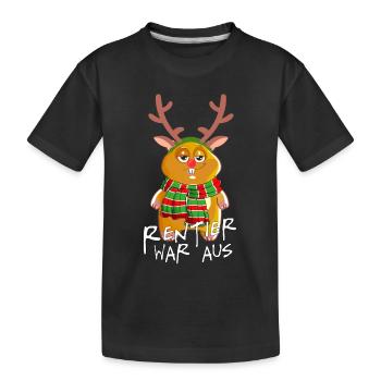 Rentier war aus Weihnachtsgeschenk xmas - Kinder Premium Bio T-Shirt - Schwarz - Vorne