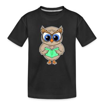 Lesen Buch Bücher Leser Geschenk - Kinder Premium Bio T-Shirt - Schwarz - Vorne