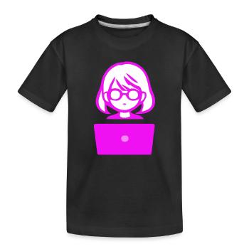 Woman with Computer Programmer Coder - Kids' Premium Organic T-Shirt - black - Front