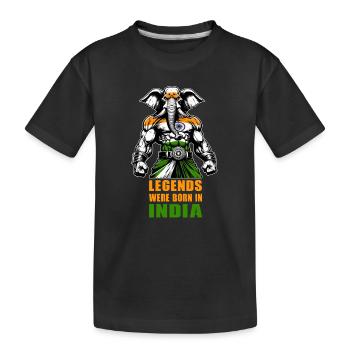 Motif de légendes d'éléphants d'Inde - T-shirt bio Premium Enfant - noir - Devant