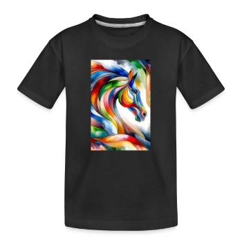 Cheval abstrait - T-shirt bio Premium Enfant - noir - Devant