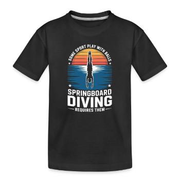 Kunstspringen Turmspringer Sprungbrett - Kinder Premium Bio T-Shirt - Schwarz - Vorne