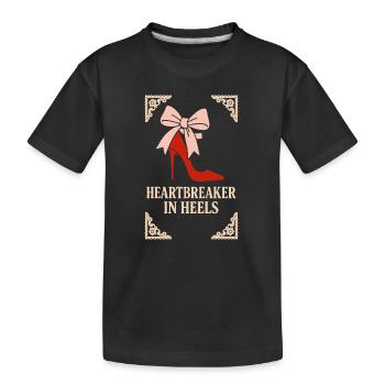 Coquette esthétique noeud motif girly pastel - T-shirt bio Premium Enfant - noir - Devant