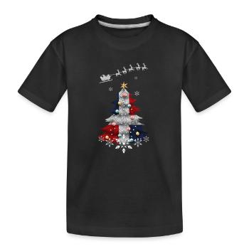Sapin de Noël avec drapeau de la République dominicaine - T-shirt bio Premium Enfant - noir - Devant