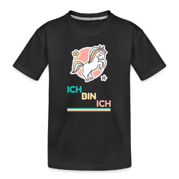 Licorne pastel Je suis moi - T-shirt bio Premium Enfant - noir - Devant
