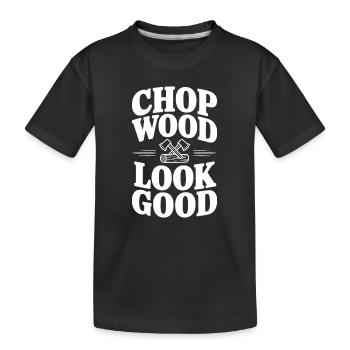 Couper du bois, c'est bien - T-shirt bio Premium Enfant - noir - Devant