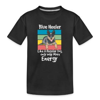 Blue Heeler High Energy Dog Design - Kinder Premium Bio T-Shirt - Schwarz - Vorne