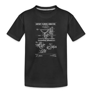 Sanitärdiagramm-Bauplan - Kinder Premium Bio T-Shirt - Schwarz - Vorne