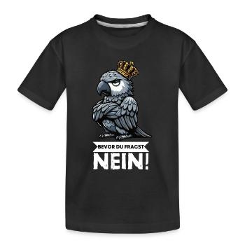Avant que vous ne demandiez : pas de perroquet gris d’Afrique, perroquet, perroquet, perroquet, perroquet - T-shirt bio Premium Enfant - noir - Devant