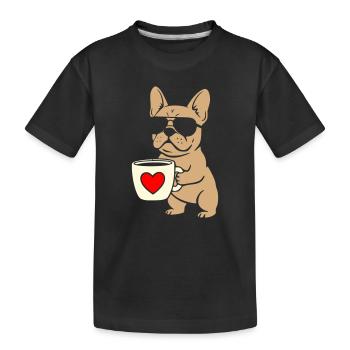 Conception de l’appartement Frenchie Coffee - T-shirt bio Premium Enfant - noir - Devant