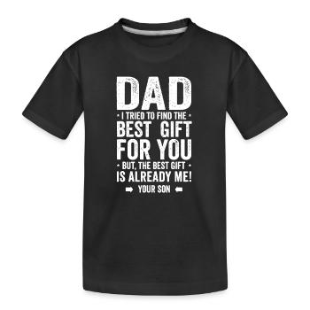 Papa Geschenk Bestes Geschenk Bin Ich - Kinder Premium Bio T-Shirt - Schwarz - Vorne