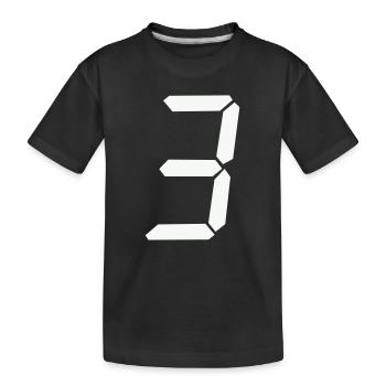 digitale_zahl_3 - Kids' Premium Organic T-Shirt - black - Front