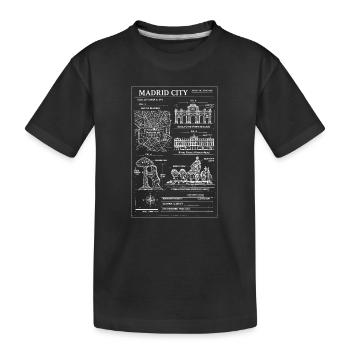 Madrid City Landmarks Collage - Kids' Premium Organic T-Shirt - black - Front