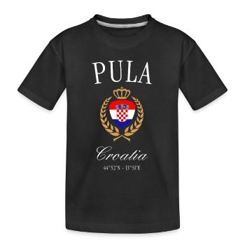 Couronne des armoiries de Pula Croatia – Souvenir de voyage - T-shirt bio Premium Enfant - noir - Devant