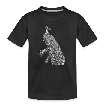 Dentelle paon sur fond noir - T-shirt bio Premium Enfant - noir - Devant