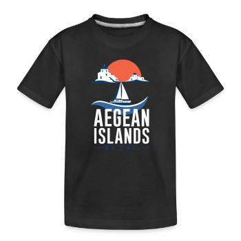 Segelgeschenke für Männer, Ägäische Inseln mit Segeln - Kinder Premium Bio T-Shirt - Schwarz - Vorne