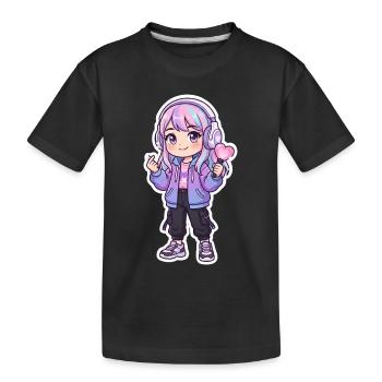 K-Pop Anime - Kids' Premium Organic T-Shirt - black - Front