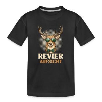Revier Aufsicht  - Kinder Premium Bio T-Shirt - Schwarz - Vorne