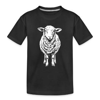 Cute Sheep Graphic - Kids' Premium Organic T-Shirt - black - Front