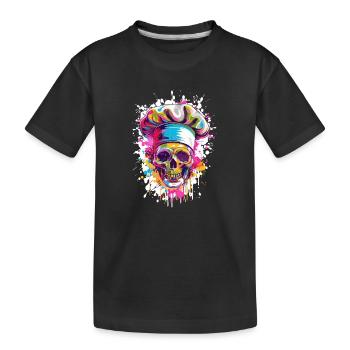 Koch Totenkopf - Kinder Premium Bio T-Shirt - Schwarz - Vorne
