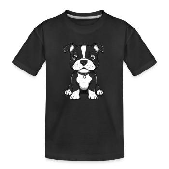 Chien de fosse mignon - T-shirt bio Premium Enfant - noir - Devant