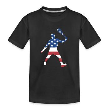 Sport Us Flag Squash - Kinder Premium Bio T-Shirt - Schwarz - Vorne