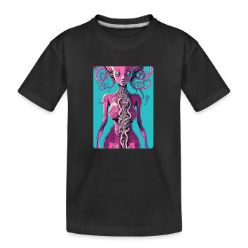 Mystique Rose mi-femme, mi-pieuvre - T-shirt bio Premium Enfant - noir - Devant