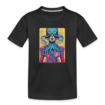 Mystique et mystérieuse rose mi-femme, mi-octo - T-shirt bio Premium Enfant - noir - Devant
