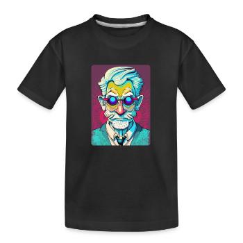 Mysterious Old Man with Glasses - Kids' Premium Organic T-Shirt - black - Front