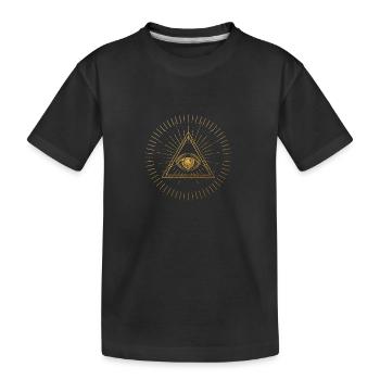 Œil doré omniscient, ésotérique, mystique - T-shirt bio Premium Enfant - noir - Devant