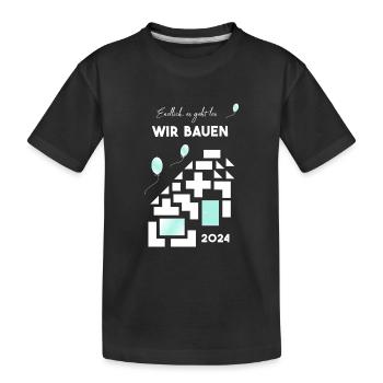 Nous construisons des maisons - T-shirt bio Premium Enfant - noir - Devant