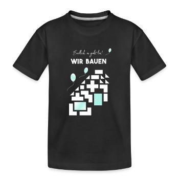 Nous construisons du blanc sans un an - T-shirt bio Premium Enfant - noir - Devant