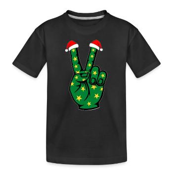 Symbole de la paix de Noël - T-shirt bio Premium Enfant - noir - Devant