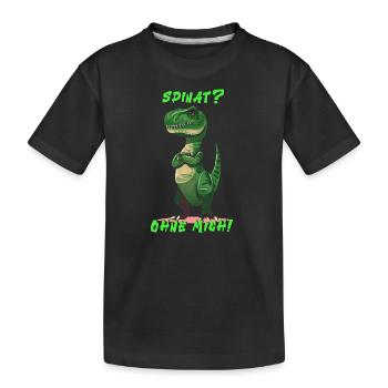 Dino Spinach Dinosaur - Hasse Spinach - Kids' Premium Organic T-Shirt - black - Front