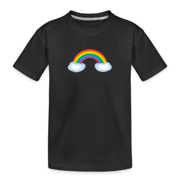 Rainbow & clouds - Kids' Premium Organic T-Shirt - black - Front