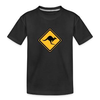 Kangaroo__V001 - Kinder Premium Bio T-Shirt - Schwarz - Vorne